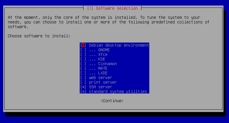 Debian software selection