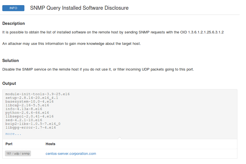 Nessus snmp software plugin