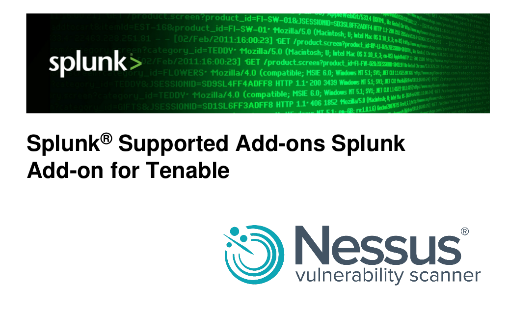 Splunk official addon for Nessus