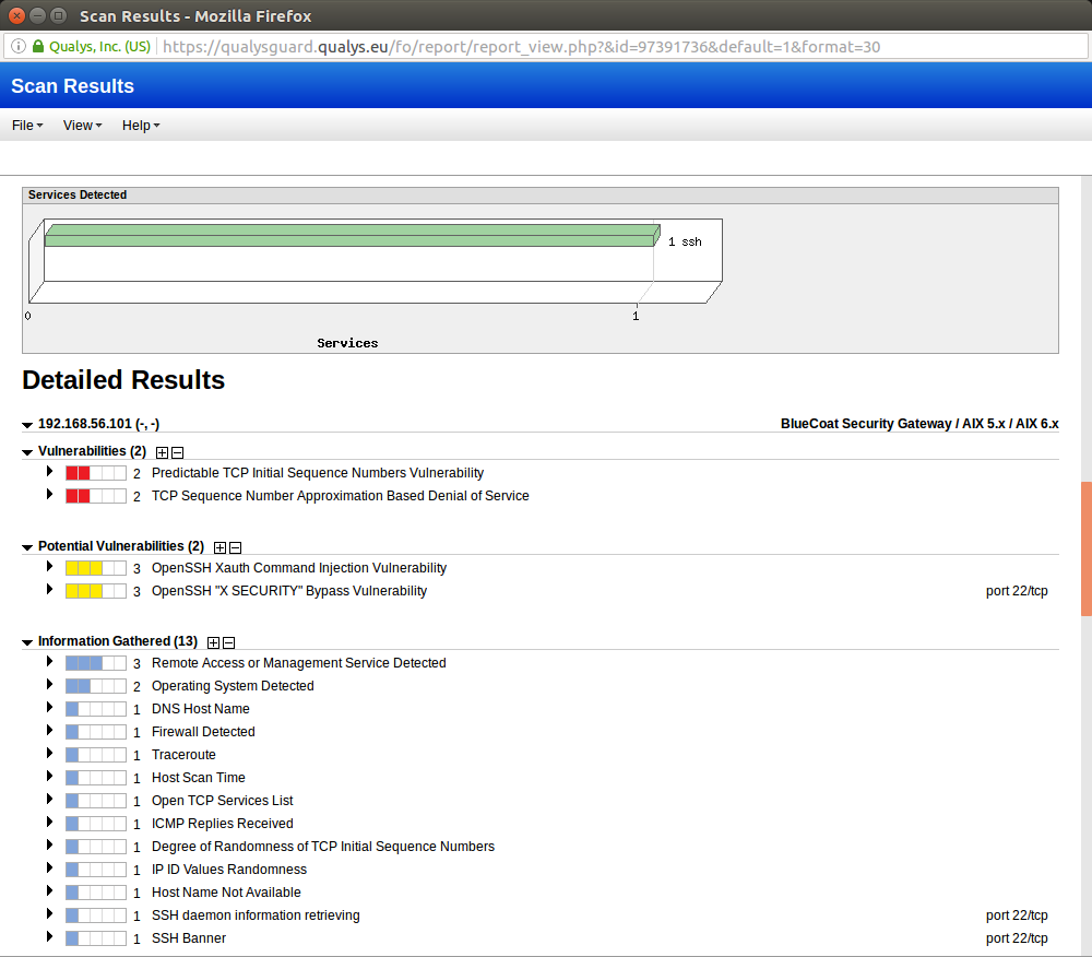 Qualys Scan Results