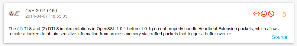 Vulners.com Heartbleed CVE-2014-0160 responce