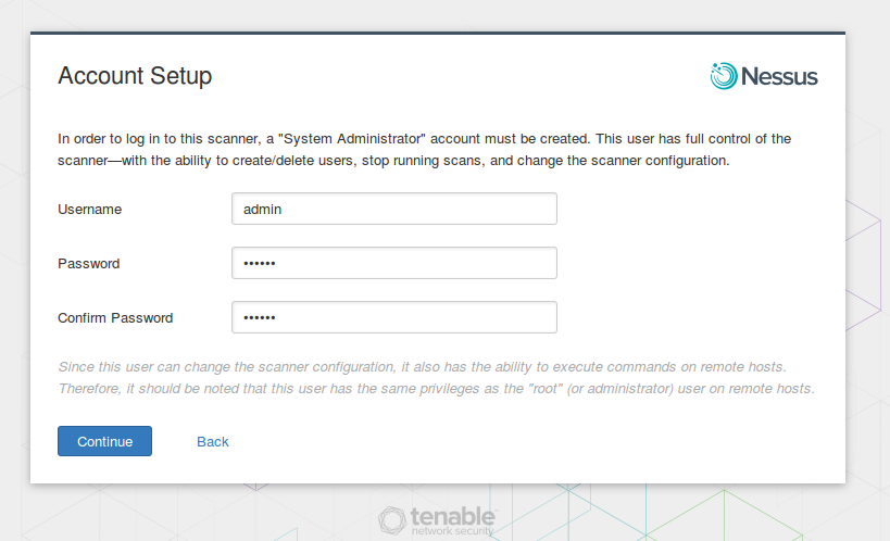 Nessus Account Settings