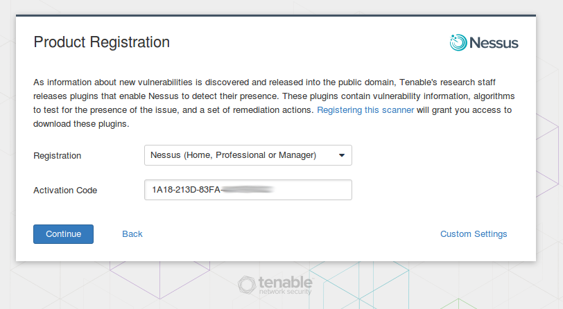 Nessus Activation