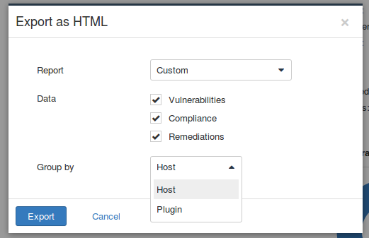 Nessus Scan Report Export