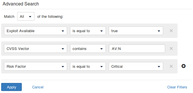 Nessus Scan Results Filters