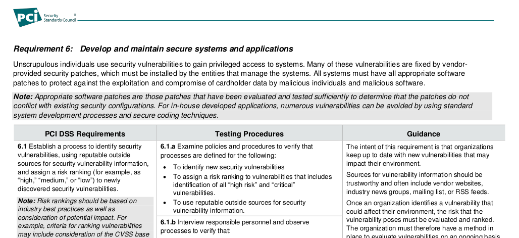 pcidss3.2 page53 Establish a process to identify security vulnerabilities
