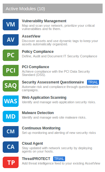 Qualys modules