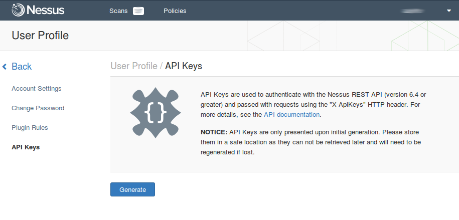 Nessus Api Keys