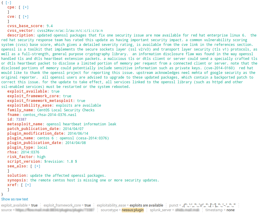 Nessus Plugin in Splunk