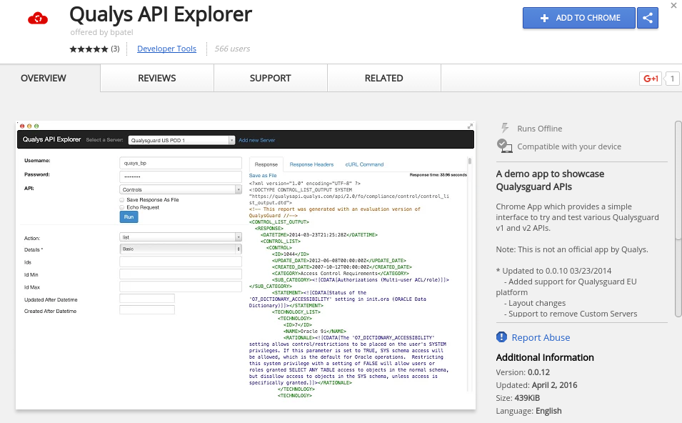 Qualys API explorer