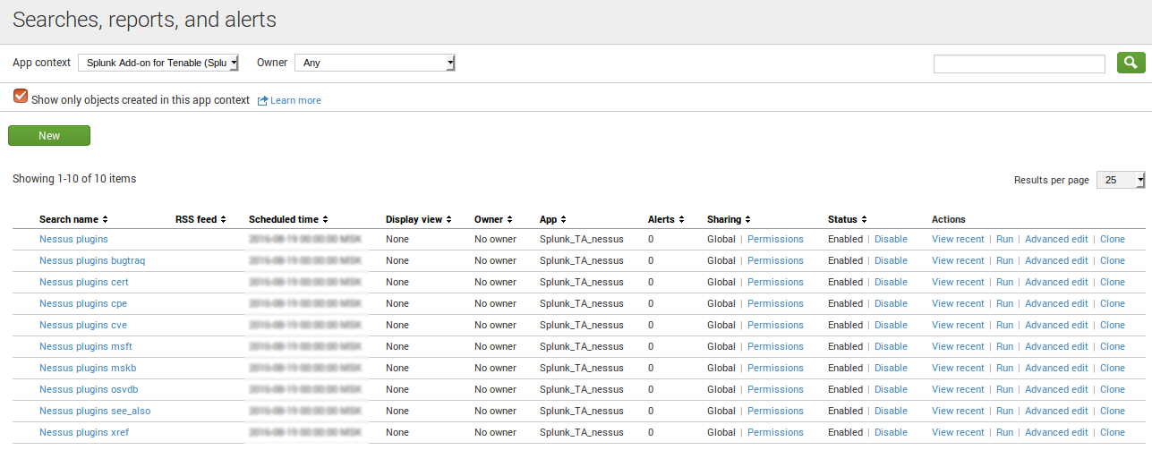 Nessus Splunk Saved Searches