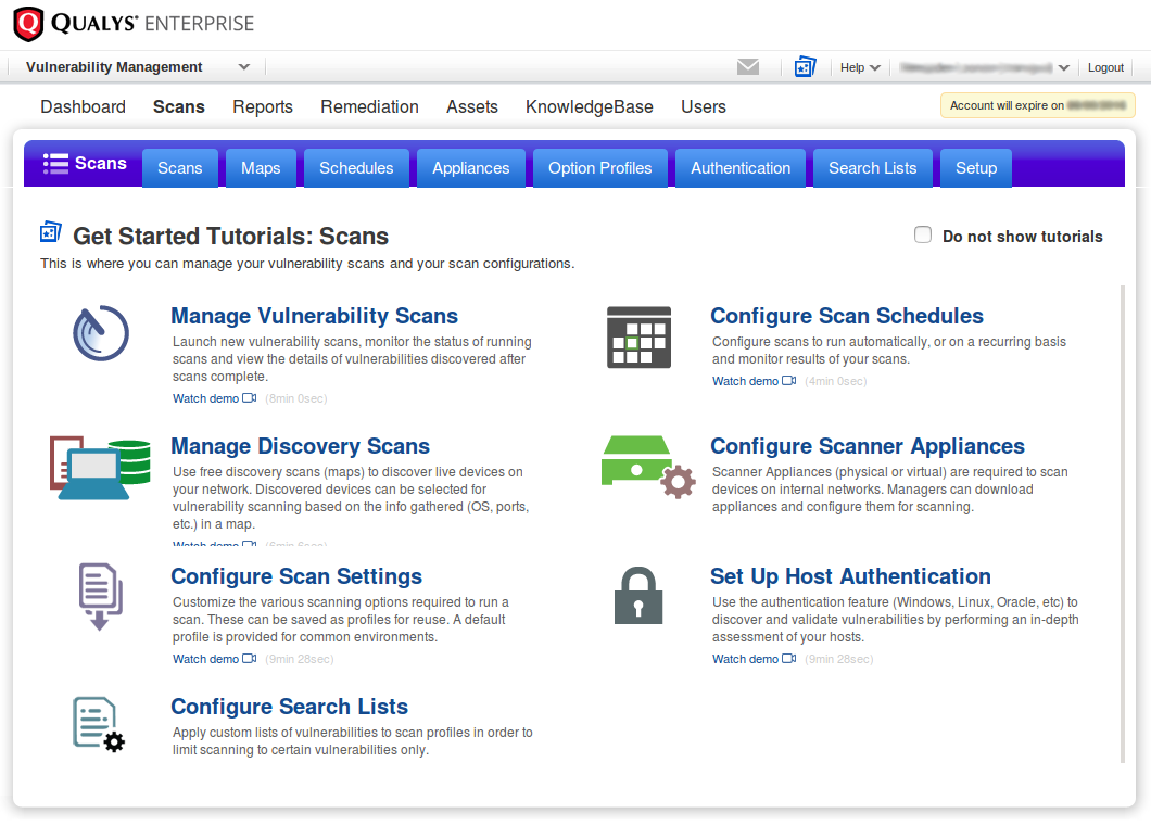 Qualys Web Application Scanning