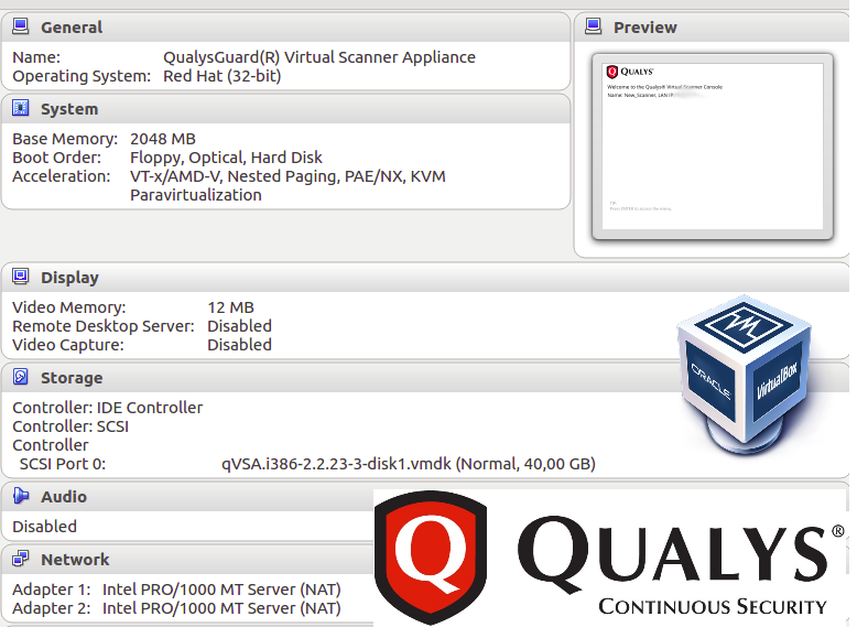 Qualys Virtual Scanner Appliance