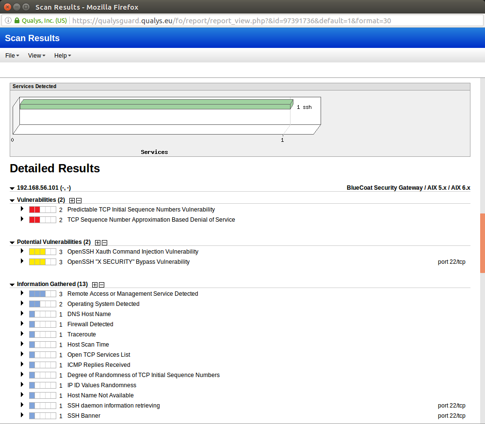 Qualys Web Application Scanning