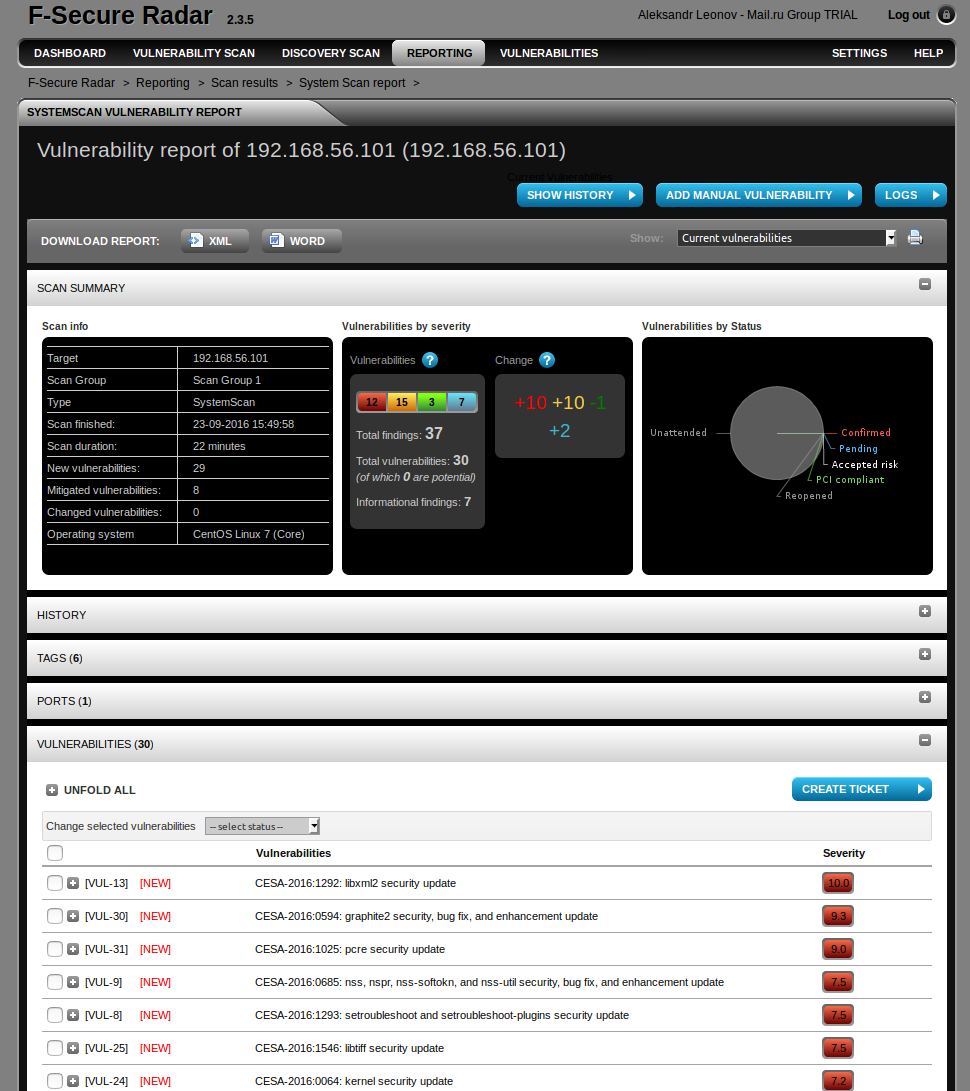 Vulnerability Scan Results