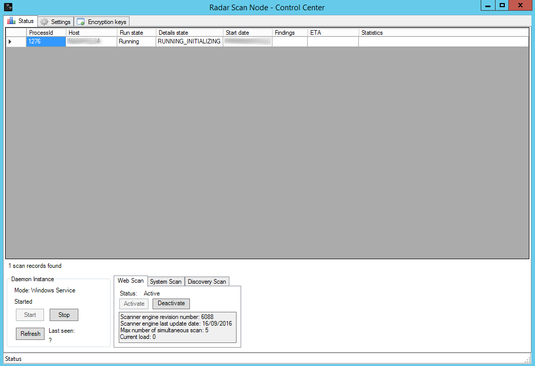 F-Secure Scan Node Agent GUI