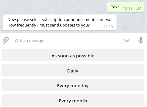 Subscription interval