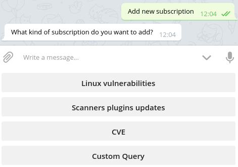 New subscription custom query