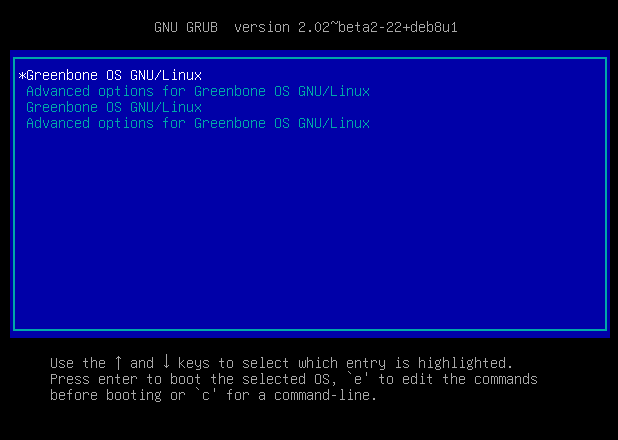 GreenboneOS grub
