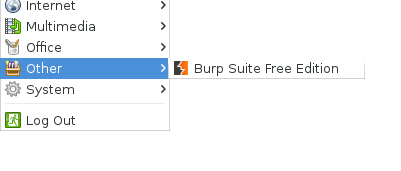 Burp in XFCE Menu