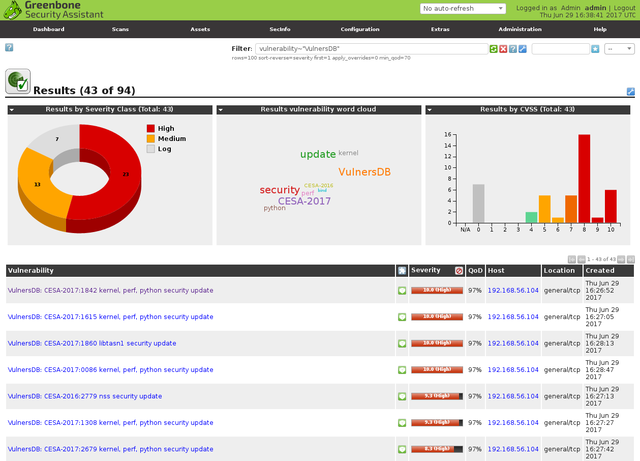 Vulners OpenVAS vulnerabilities