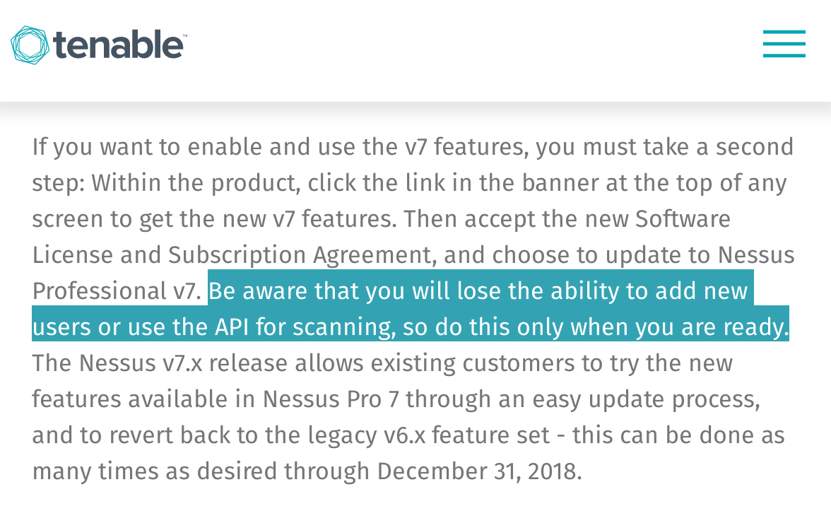 New Nessus 7 Professional and the end of costeffective Vulnerability