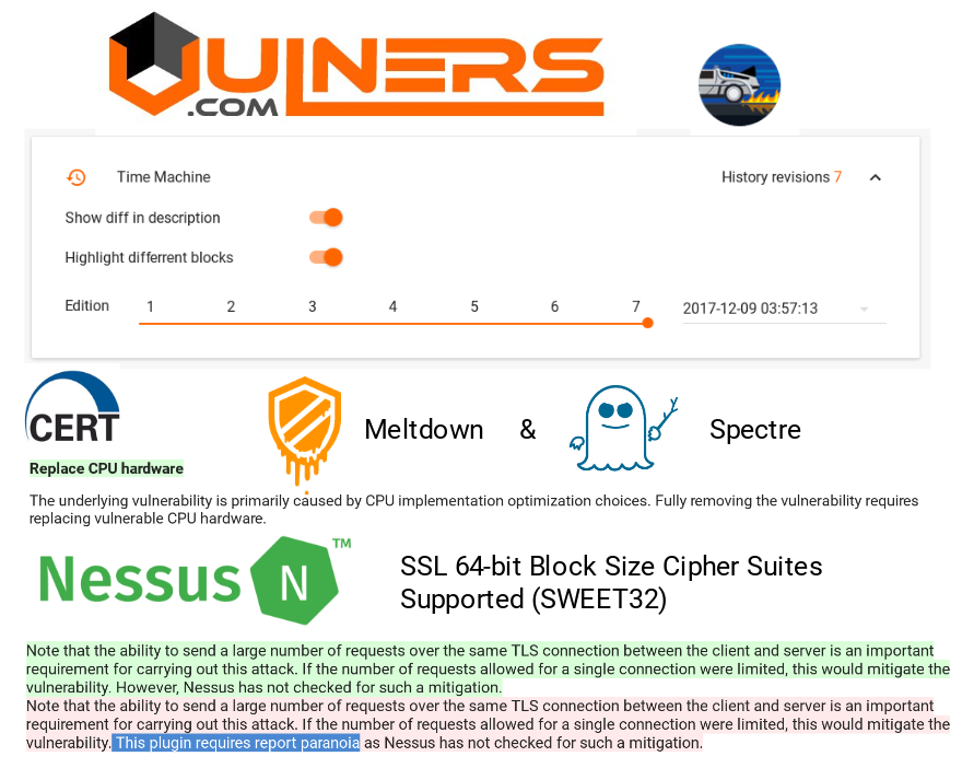 Vulners Time Machine cases