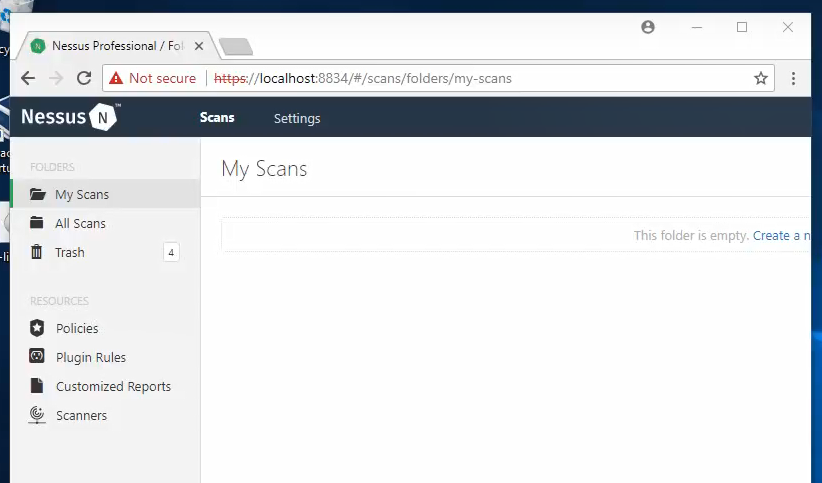 Nessus Professional 7.0.3 my scans