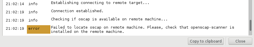 SCAP Workbench error agent not installed