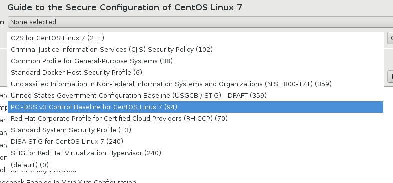 SCAP Workbench CentOS7 standards