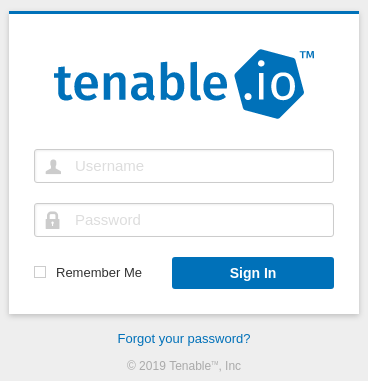 Tenable IO Login