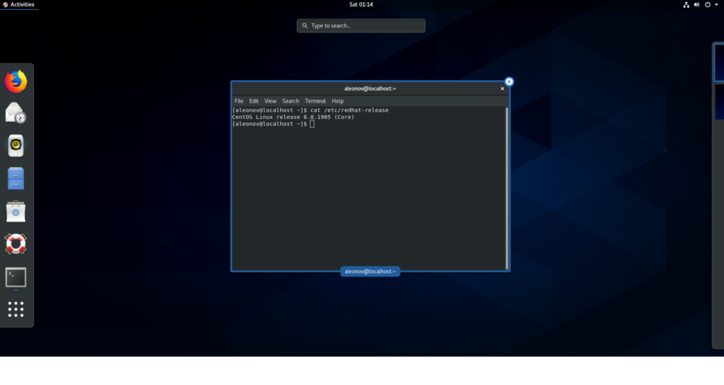 СentOS 8 Gnome 3