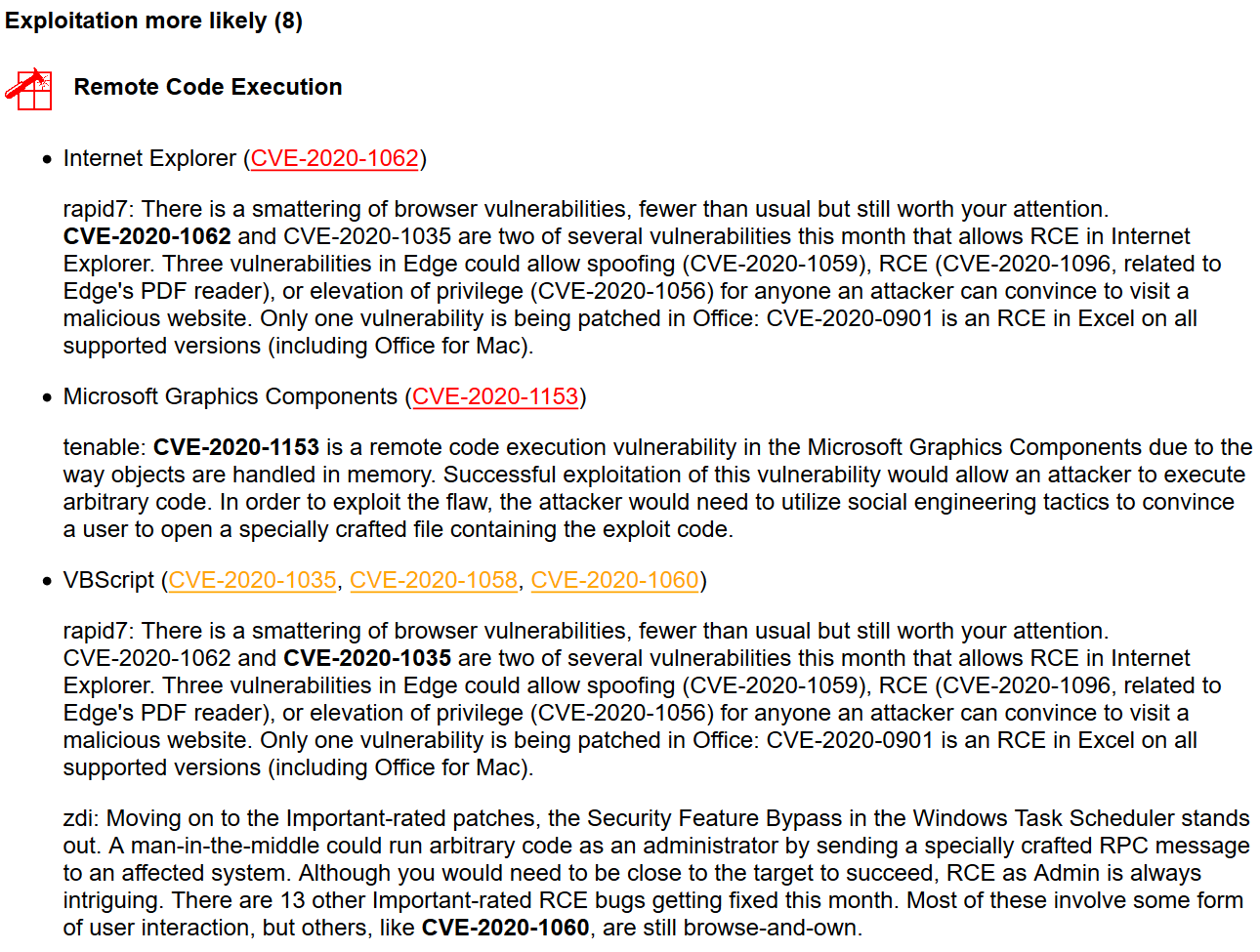 my script adds comments about vulnerabilities from the vendors
