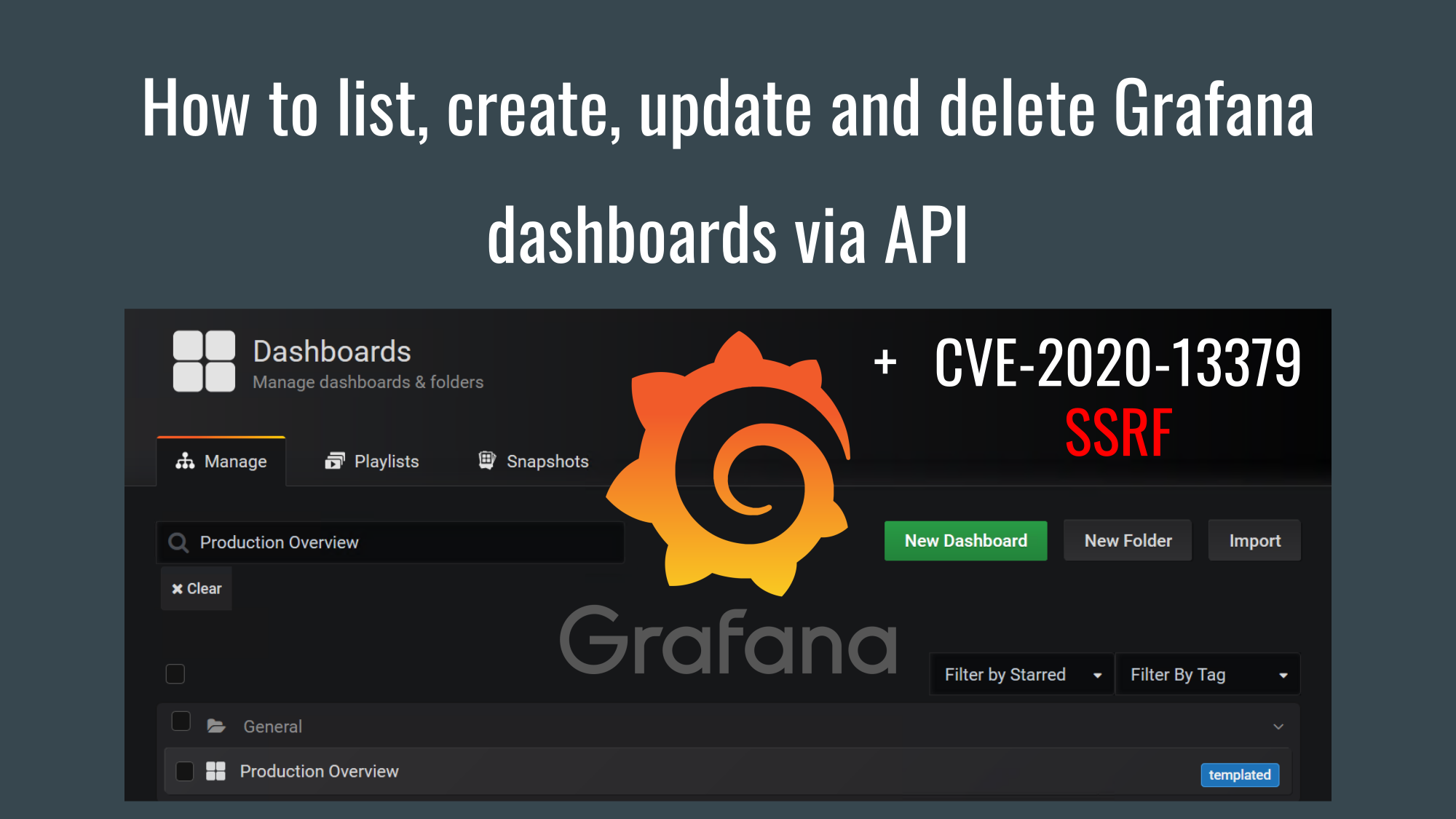 How to list, create, update and delete Grafana dashboards via API