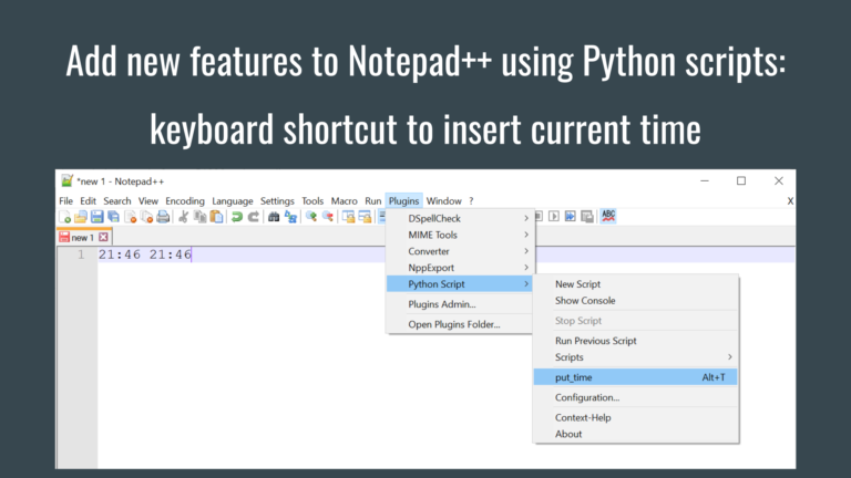 Настройка notepad для python