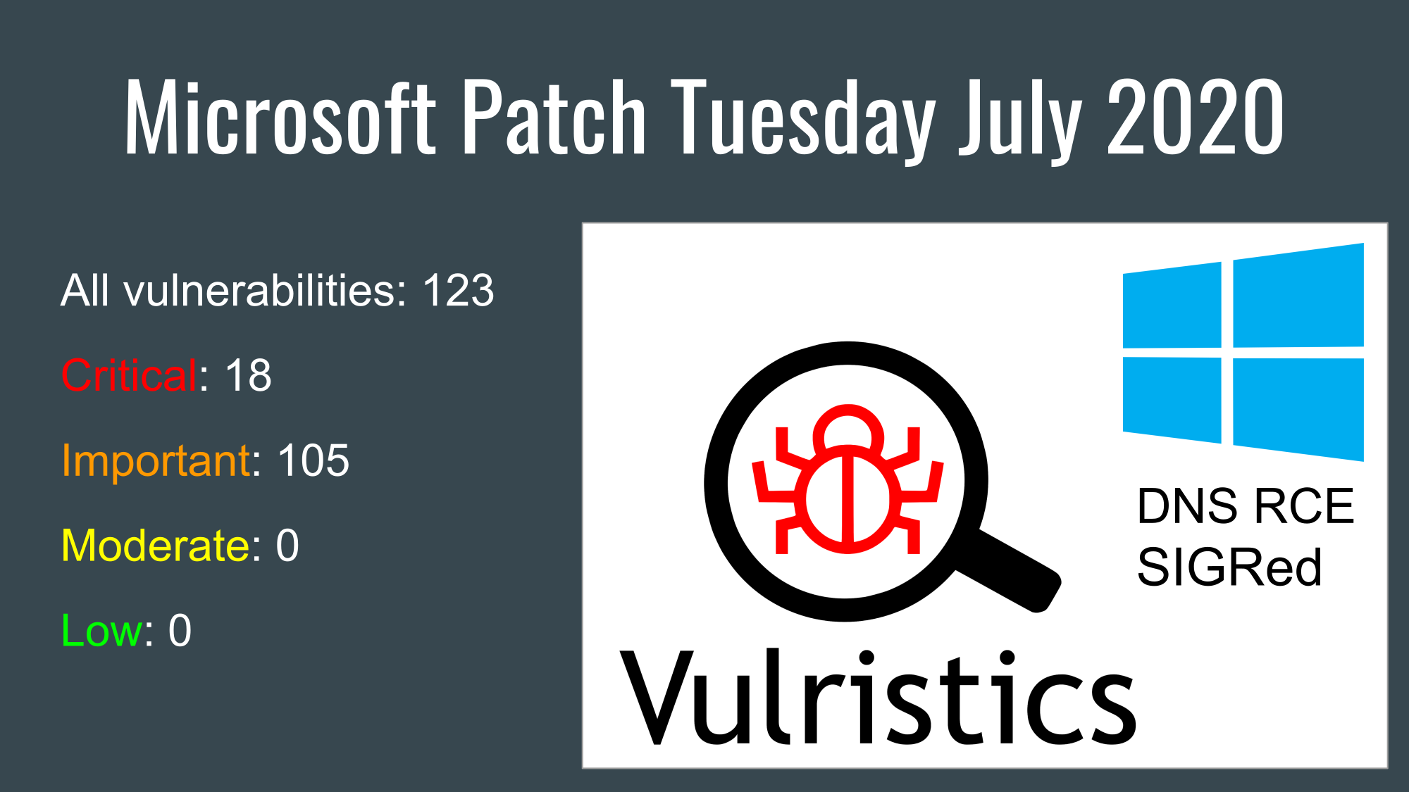 Microsoft Patch Tuesday July 2020: my new open source project Vulristics, DNS SIGRed, RDP Client and SharePoint