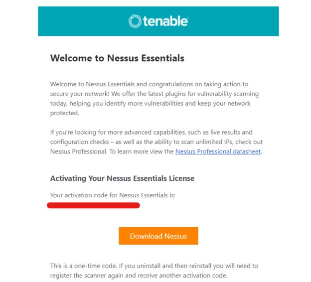 Nessus Essentials with offline registration and plugin updates